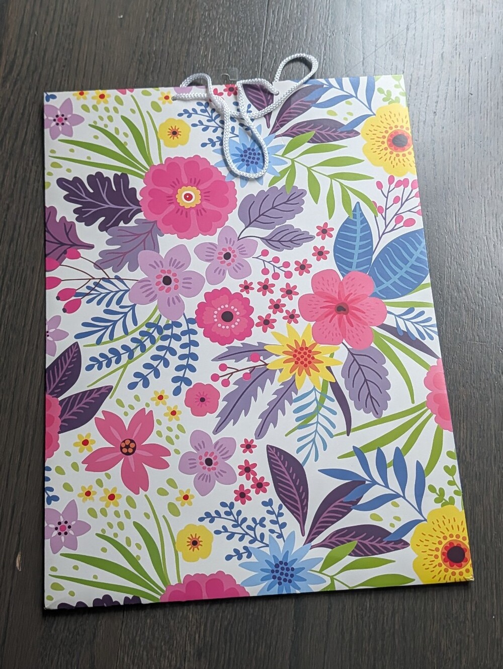 Voila Floral Multicolor Paper Gift Bag Large 18x13x5